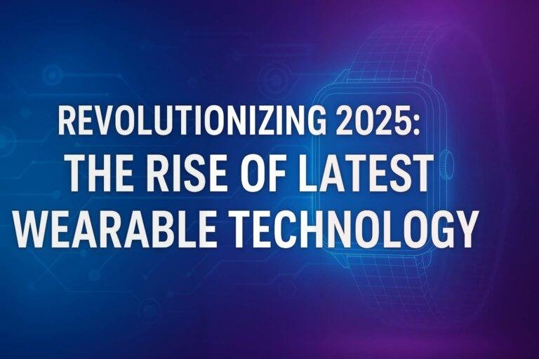 Illustration showcasing the latest wearable technology trends in 2025 including smartwatches, fitness trackers, and AR devices